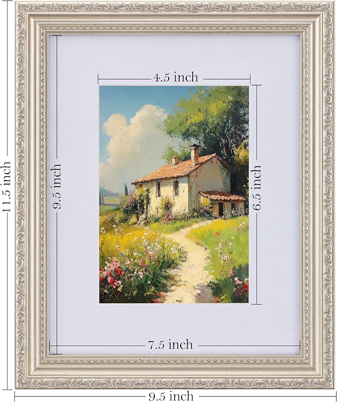 eletecpro 8x10 Vintage Picture Frame, Glass Cover, Horizontal or Vertical - Image 3
