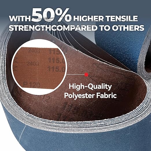 3/8 x 13 Inch Zirconia Sanding Belts, 40Pcs 10 Each of 40/60/80/120 Assorted Grits, Belt Sander Sanding Belt for Knife Blade Sharpening, Metal Polishing, Derusting, Woodworking