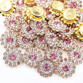 14mm 150pcs Light Pink Glass Gems Jewels, Sunflower Shape Sew on Rhinestones by Unknown