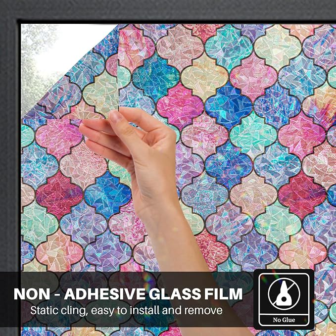 Stained Glass Window Film, Rainbow Decorative Window Privacy Film - Image 5