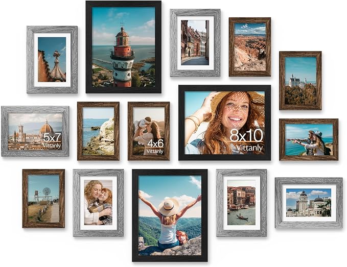 Vittanly 15 Pack Picture Frames Collage Wall Decor by Vittanly