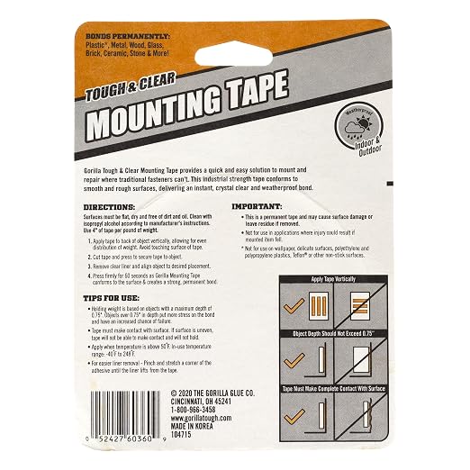 Gorilla Tough & Clear Double Sided Mounting Tape - Image 2