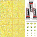33000Pcs Yellow Rhinestones for Bedazzling, Mix Sizes 2, 6mm Flatback Gems by Worthofbest