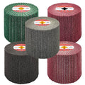Non-Woven Wire Drawing Flap Wheel, 120x100mm, for Stainless Steel Satin Finishing and Metal Surface Treatment, Conditioning Drum Buffin for Burnishing Polishing Machine (240-600 Grit Set)