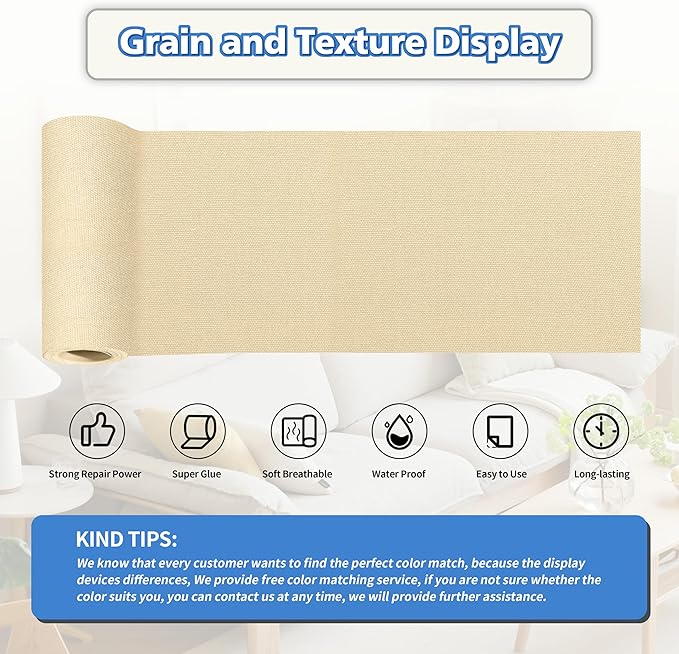 KING MOUNTAIN Canvas Repair Tape,Outdoor Gear Patch, 4×63 Inches,Waterproof,Self-Adhesive for Repairing Boat Covers,Sun Shades,Sofas,Tents,Lounge Chairs,Awnings (Beige2.0)