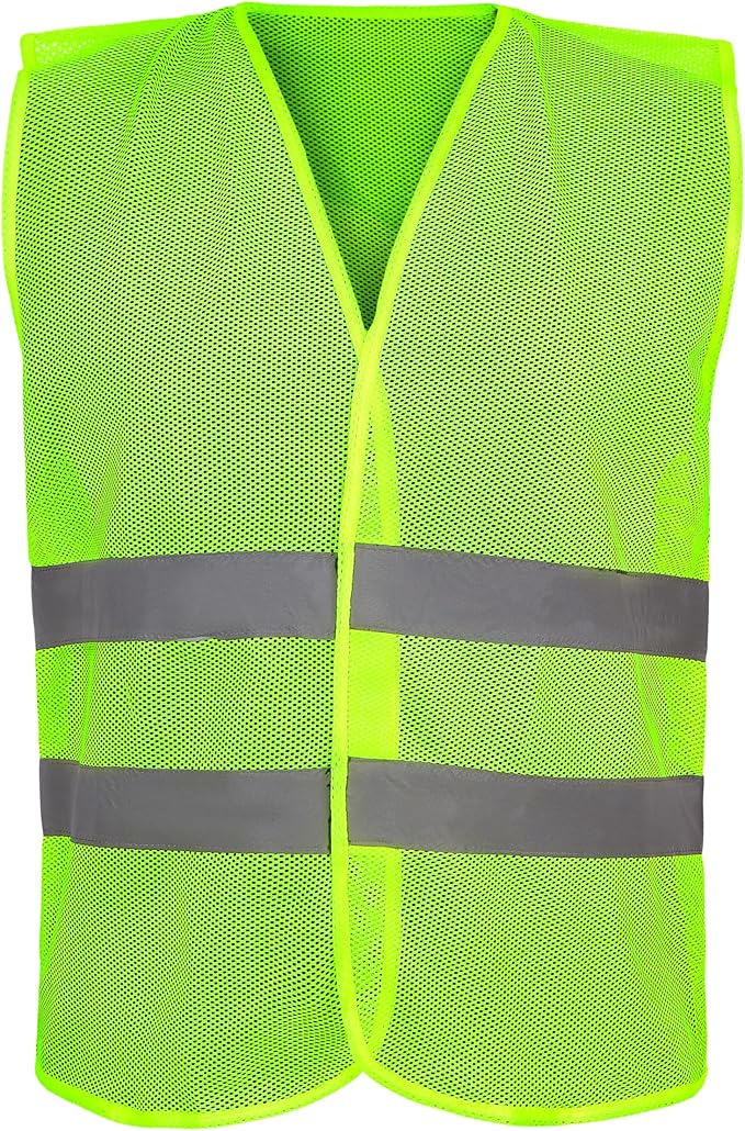 Safety Vest - 10 Pack and 15 Pack - High Visibility Vest for Everyday Use, Lightweight, Comfortable and Breathable