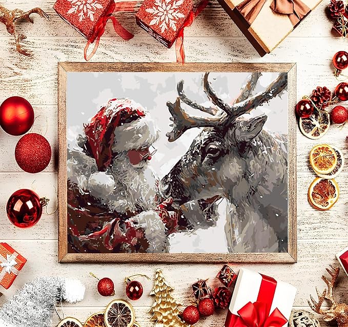 AREOPNMG Christmas Santa Claus Paint by Numbers Kit - Image 2