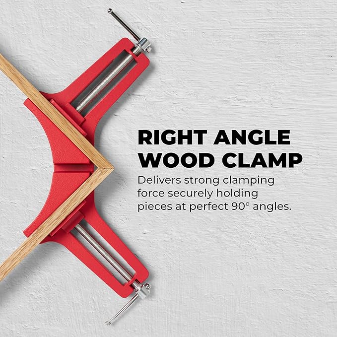 Right Angle Wood Clamp - Home Improvement Hand Tool - Premium Clamp Set with 45 Degree Cutting Guide Slot - 2 Pack