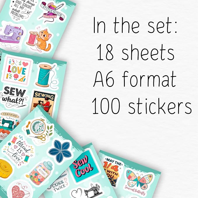 100Pcs Sewing Stickers and Decals - Image 2