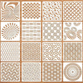 Geometric Stencils for Painting, Spiral Vortex & Sunburst Patterns, Drawing by Felixcraft-DIYDreamscape