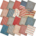 HunnmingRe 20 Pcs 10x10'' Patriotic Quilting Fabric Square 4th of July Precut by HunnmingRe
