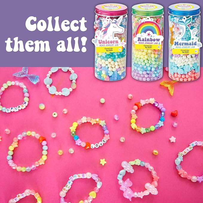 Creativity for Kids Rainbow Bead Jar Jewelry Making Kit: Makes 40+ Friendship - Image 9