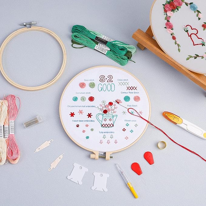 Caydo 6 Pieces Embroidery Hoops 3 Inch to 10 Inch Cross Stitch Hoop Small - Image 8
