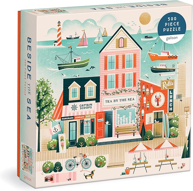 Galison Beside The Sea – 500 Piece Puzzle Fun and Challenging Activity by Galison
