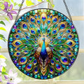 Stained Glass Window Hanging, LAOWEIKI 8'' Peacock Suncatcher, Stained Glass by Unknown