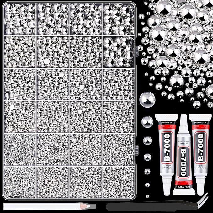 TINKRSTUFF Assorted Size Flatback Pearls by TINKRSTUFF