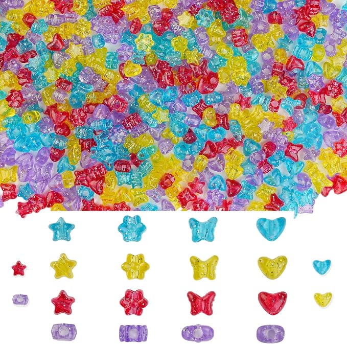 800PCS 6x9mm Valentine's Day Red Theme Pony Beads Bulk, Kandi Beads by NikkiGuojewelry
