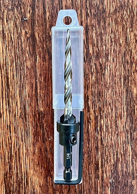 FTG USA Adjustable Wood Countersink Drill Bit #14 (1/4") with Tapered Drill Bit for Woodworking