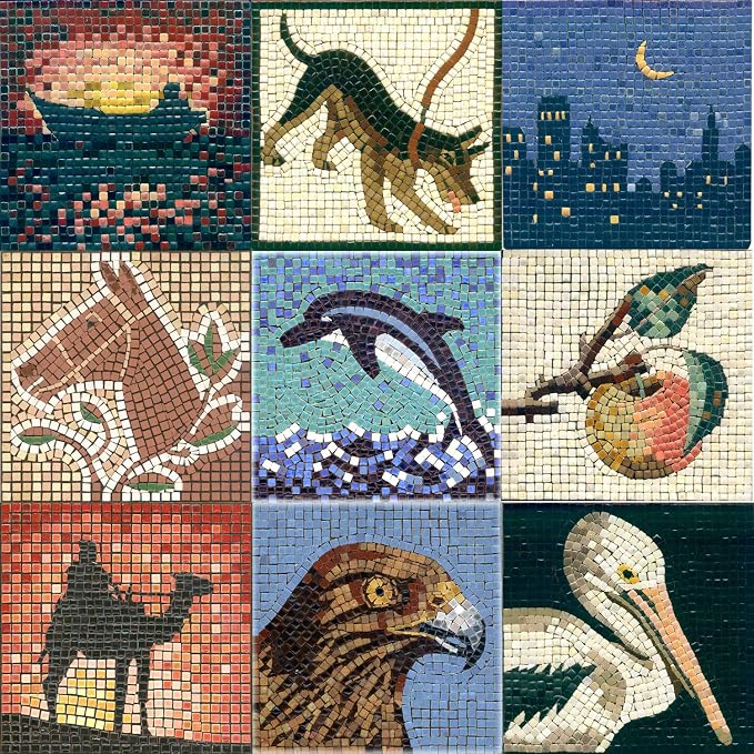 Complete Mosaic Starter Set for Everyone, Create a Roman Piece of Art 15x15cm - Image 2