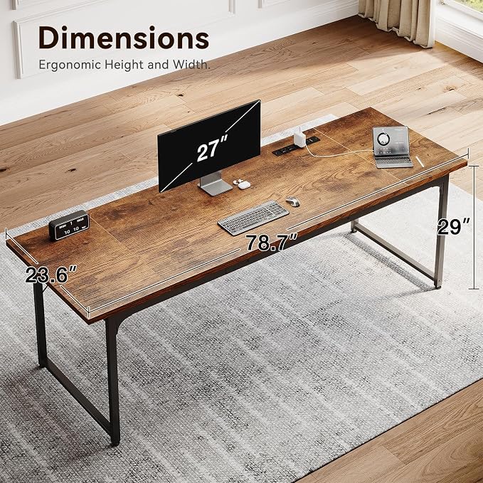 Coleshome 79 Inch Large Computer Desk - Image 3