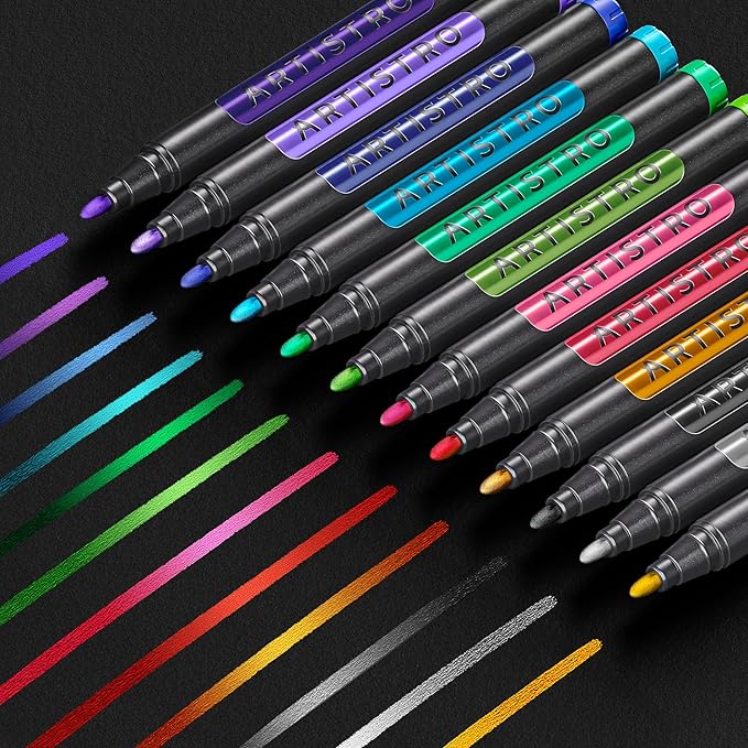 ARTISTRO 12 Metallic Paint Pens by ARTISTRO