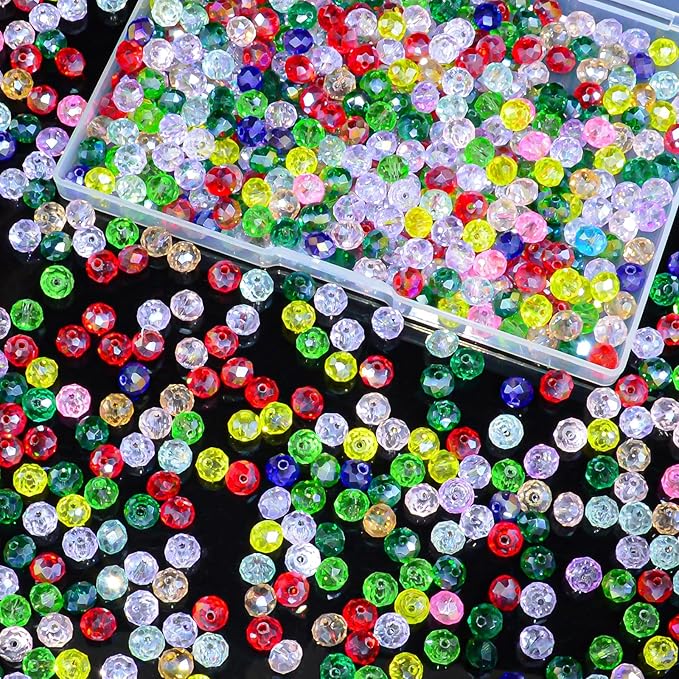 460Pcs Colors Random 8mm Crystal Glass Beads by Laopottbeads