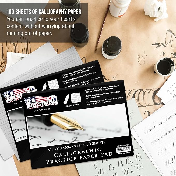U.S. Art Supply Calligraphy Practice Paper Pad - Image 5