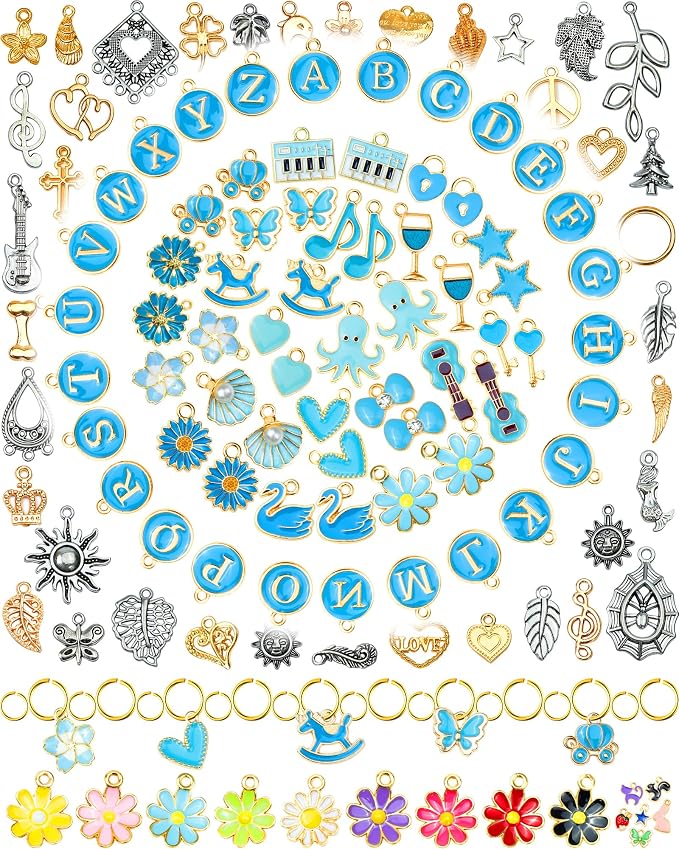 FIVEIZERO 216PCS Charms for Jewelry Making, Enamel Blacelet Charms Kit | by FIVEIZERO