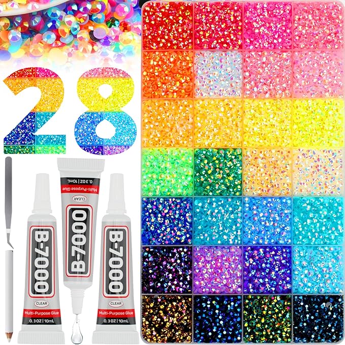 20000Pcs 4MM SS16 Rhinestones for Bedazzling Crafting, 28 Jelly Resin Gems by Worthofbest
