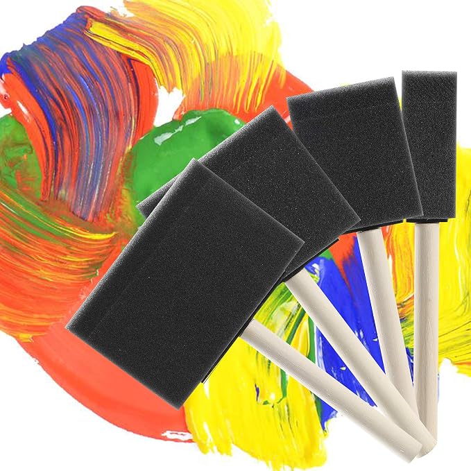 Bates- Foam Paint Brushes, 20 Pack, Wooden Handle | Sponge Brushes - Image 6