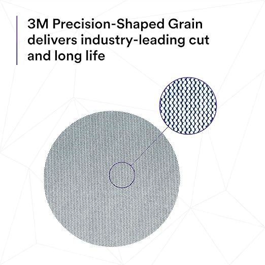 3M Xtract Net Disc 310W, 220+, 6 in, Die 600Z, Pack of 50 Hook and Loop Sanding Discs, Virtually Dust-Free, Value Option for Metal, Wood, Composites, Stock Removal, and Fine Finishing