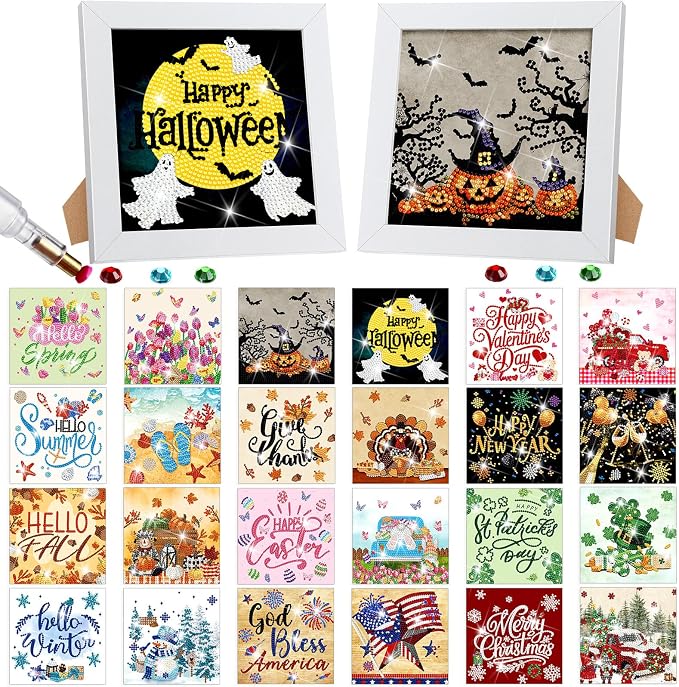 Trandraft 26 Pcs Fall Interchangeable Holiday Diamond Art Kits by Trandraft