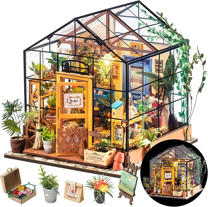 Rolife DIY Miniature Greenhouse Kit, Tiny/Mini House Making Kit by Rolife