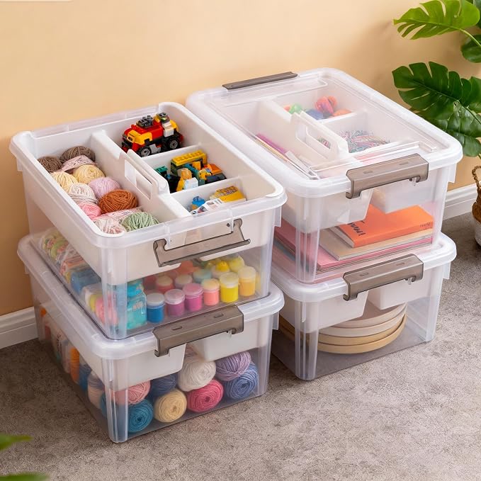 Citylife 17 QT Clear Craft Organizers and Storage Box - Image 8