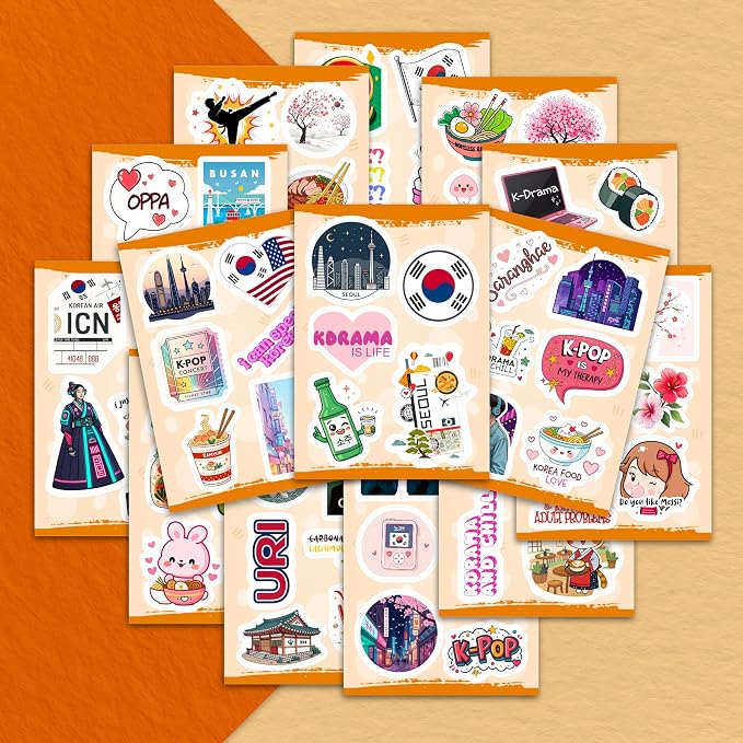 100Pcs South Korea Stickers for Luggage, Water Bottle - Image 5