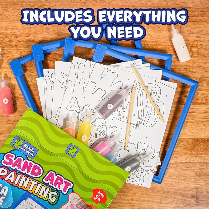 READY 2 LEARN Sand Art Painting | Sea Life | 4 Underwater Scenes | 10 Colors - Image 6