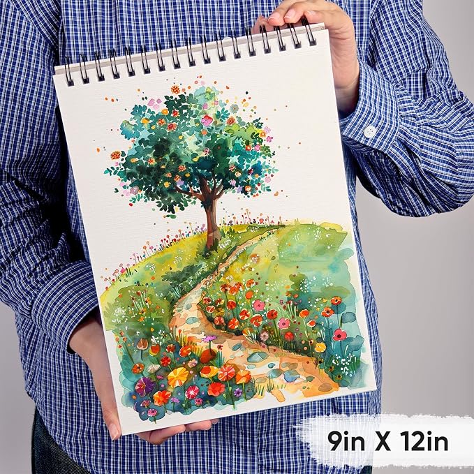 KOVIEDE 100% Cotton Watercolor Paper Pad 9"x12" - Image 6