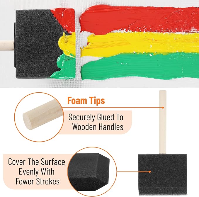 Bates- Foam Paint Brushes, 50 Pack, Sponge Paint Brush - Image 5
