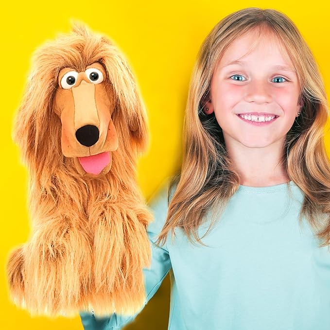 Honey Pup Hand Puppet – 16” Soft Plush Dog Puppet, Interactive Movable Mouth & - Image 3