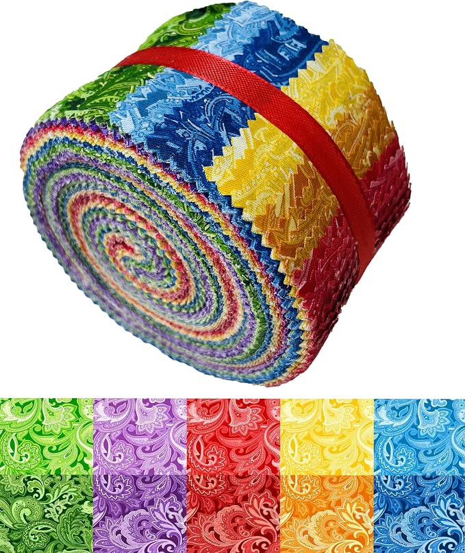 40 Strip Jelly Roll Fabric Strips by HANPATQUI