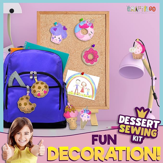 12 Pre-Cut Mini Treats Dessert Fun Kids Sewing Kit - Image 8