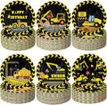 Funnymoom 60 Pcs Construction Birthday Party Decor 7 Inch Construction Cake by Funnymoom