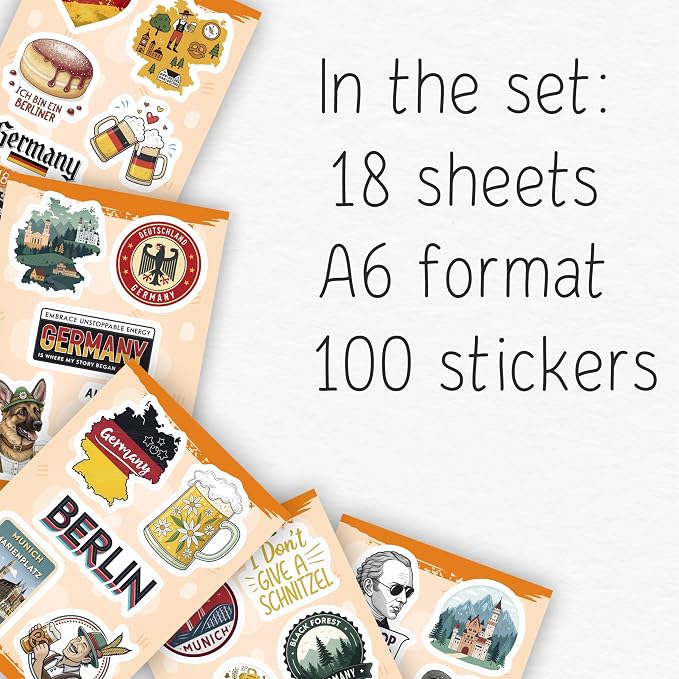 100Pcs Germany Stickers Small for Luggage, Water Bottle - Image 2
