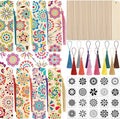 TaoBary 92 Pcs 6 x 2 Inch Floral Wood Bookmark Making Kit Includes 36 by TaoBary
