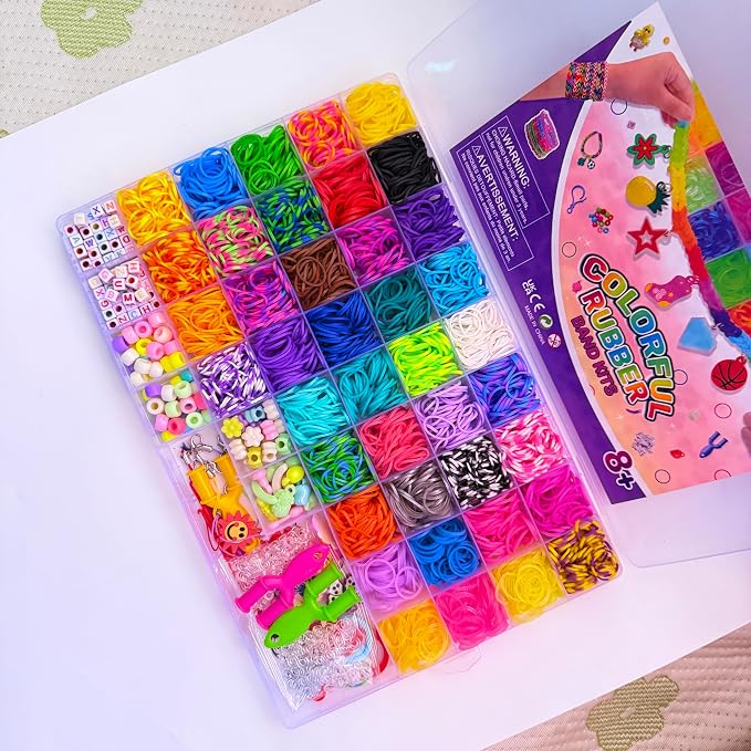 JIYAKO 4000+Rubber Band Bracelet Kit, 40 Color Loom Bracelet kit, Friendship - Image 3
