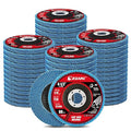EZARC Flap Discs 80 Grit, 4 1/2 x 7/8-Inch Flap Sanding Disc, Type 29 Zirconia Grinding Wheel for Stainless Steel, Sheet Metal (50 Pack)
