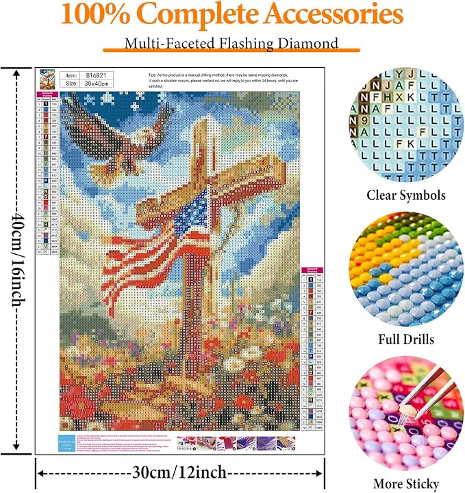 Offito Flag Cross Diamond Art Kits - Image 4