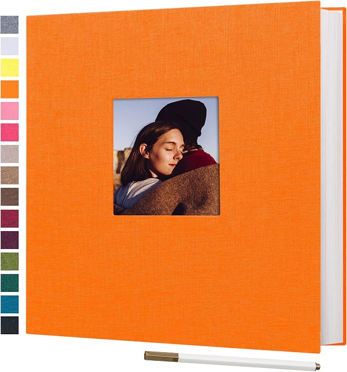 potricher Large Photo Album Self Adhesive 4x6 5x7 8x10 Pictures Linen Cover 80 by potricher