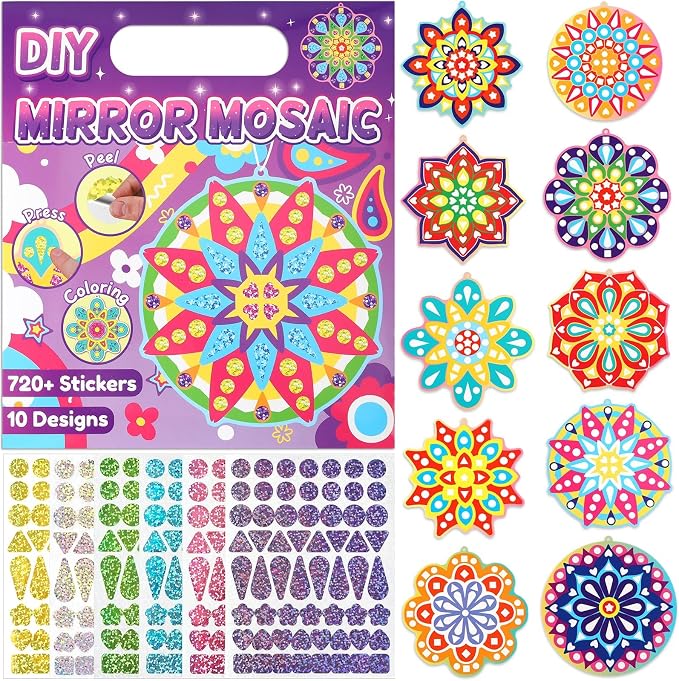 JULEASEL Mirror Mosaic Craft Kit, Mandala Arts & Crafts Gift by JULEASEL