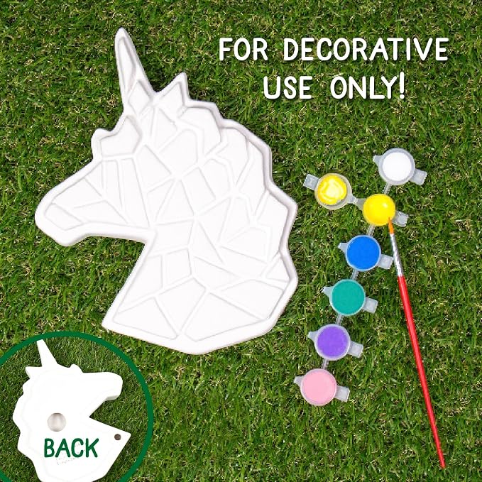 Creative Roots Mosaic Unicorn Stepping Stone, Includes 7-Inch Ceramic Stone & 6 - Image 2